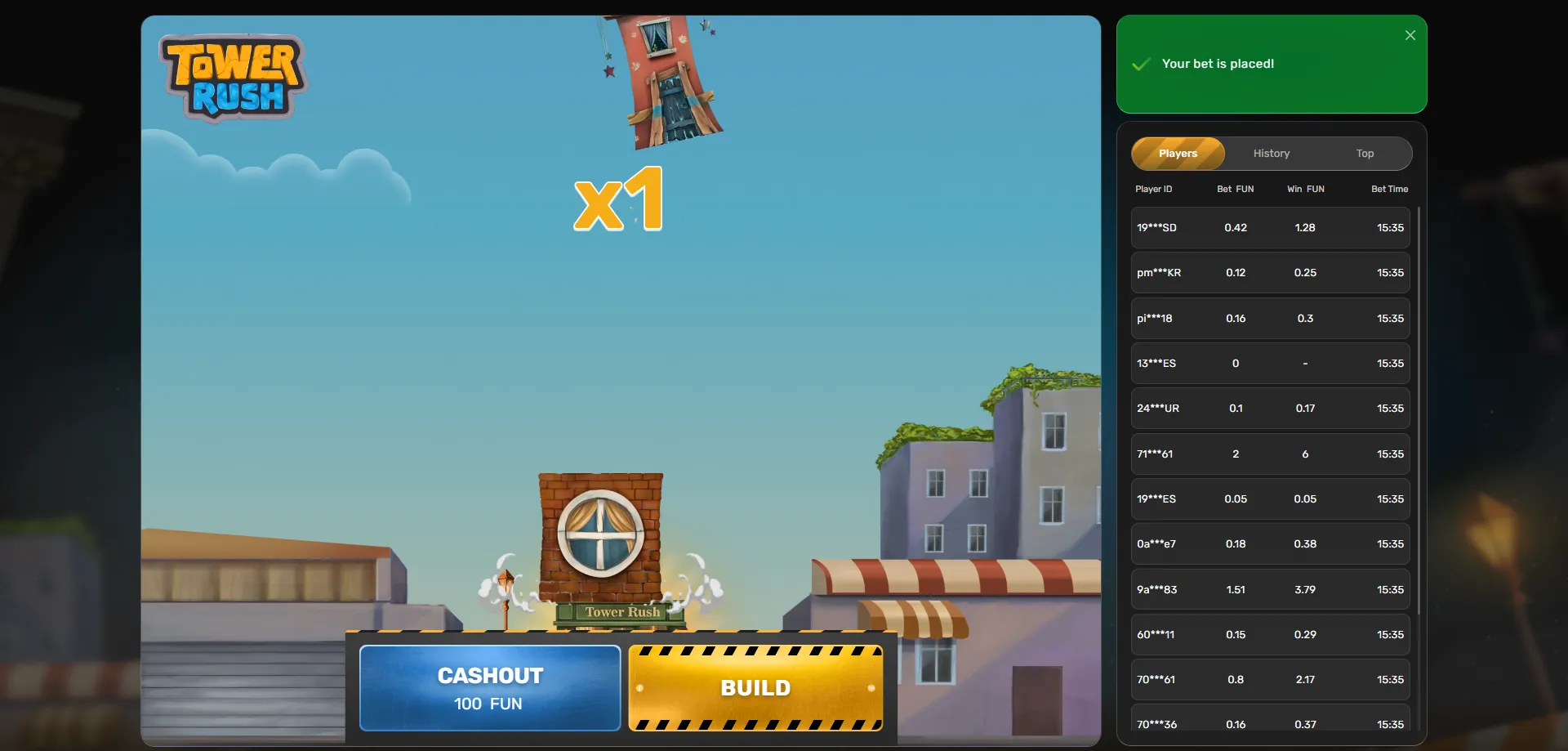Tower Rush free demo mode — no registration required